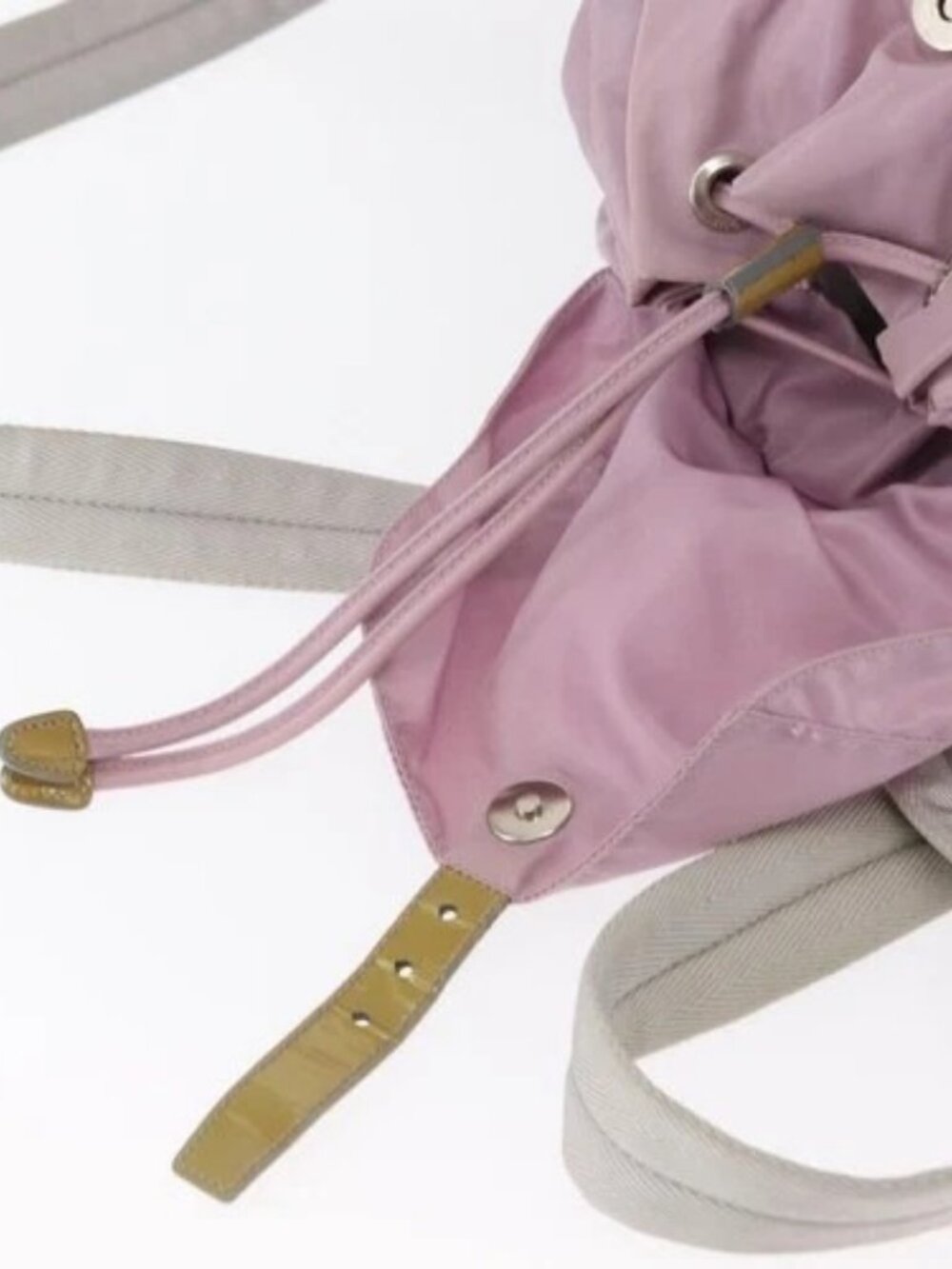 PRADA Backpack Nylon Pink Silver Auth 163327A - Picture 9 of 16